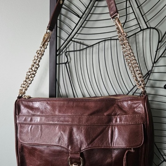 Rebecca Minkoff | XL Chocolate Brown Leather MAC Daddy Shoulder Crossbody Bag - Picture 5 of 5